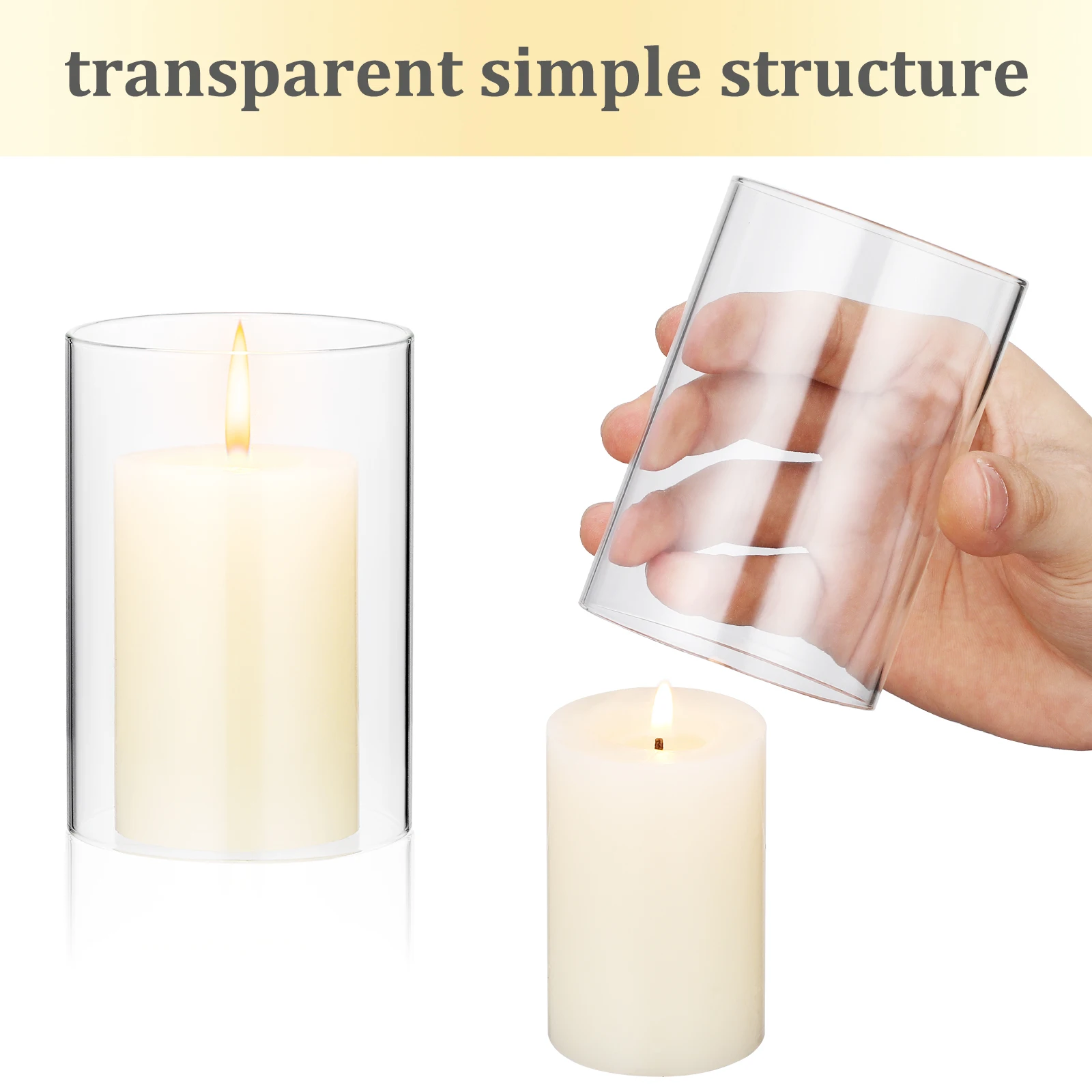 Glass Lampshade Cylinder For Candles Hanging Holder Decor Sleeve Cover Decorations
