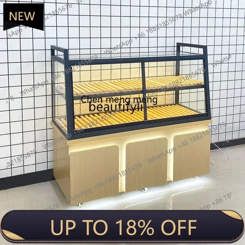 

Z189 Cake Display Cabinet Middle Island Side Cabinet Bakery Shop Shelf Model Display Rack Pastry Show Table Front Sliding Do