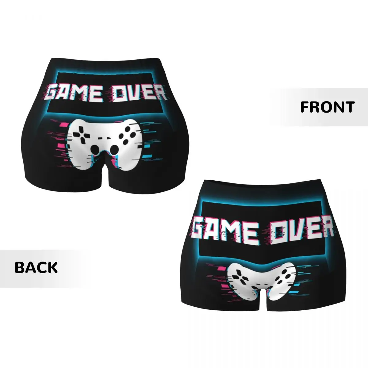 Custom Game Over Gaming Gamer Controller Running Volleyball Gym Shorts Women's Video Game Athletic Workout Yoga Shorts image 5