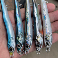 1pc 9cm 40g 3D Metal Jig Sinking Sea Bass Jigging Fishing Lure Trolling Shore Casting Artificial Bait Realistic Jig Lure Tuna