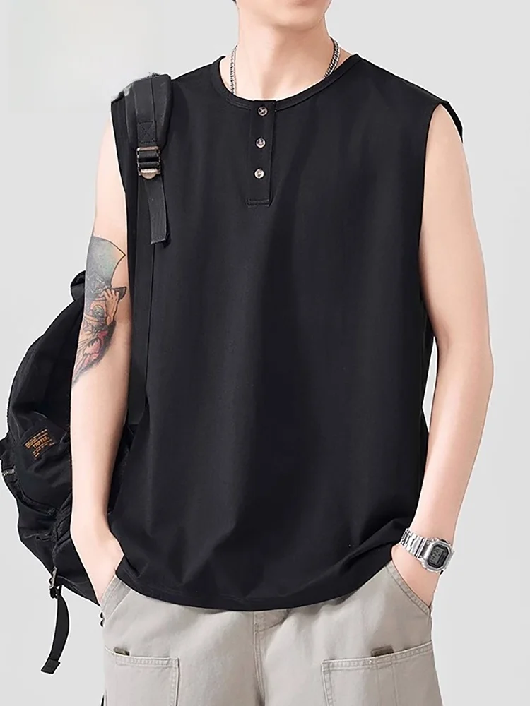 

Casual Loose Svel round Ne T-irt Men's Summer Breathable Sport Pure Color Vest Comfortable Lightweight Top