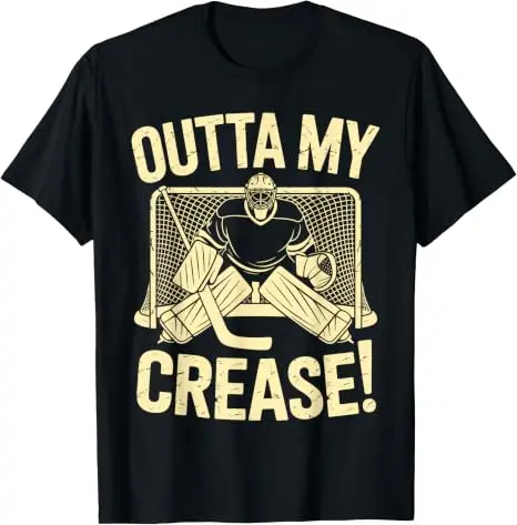 Outta My Crease Lustiges Eishockey-Torwart-Kunstwerk für Männer und Frauen T-Shirts Eishockey-Liebhaber Unisex T-Shirt Outdoor-Sportbekleidung – Detail 16