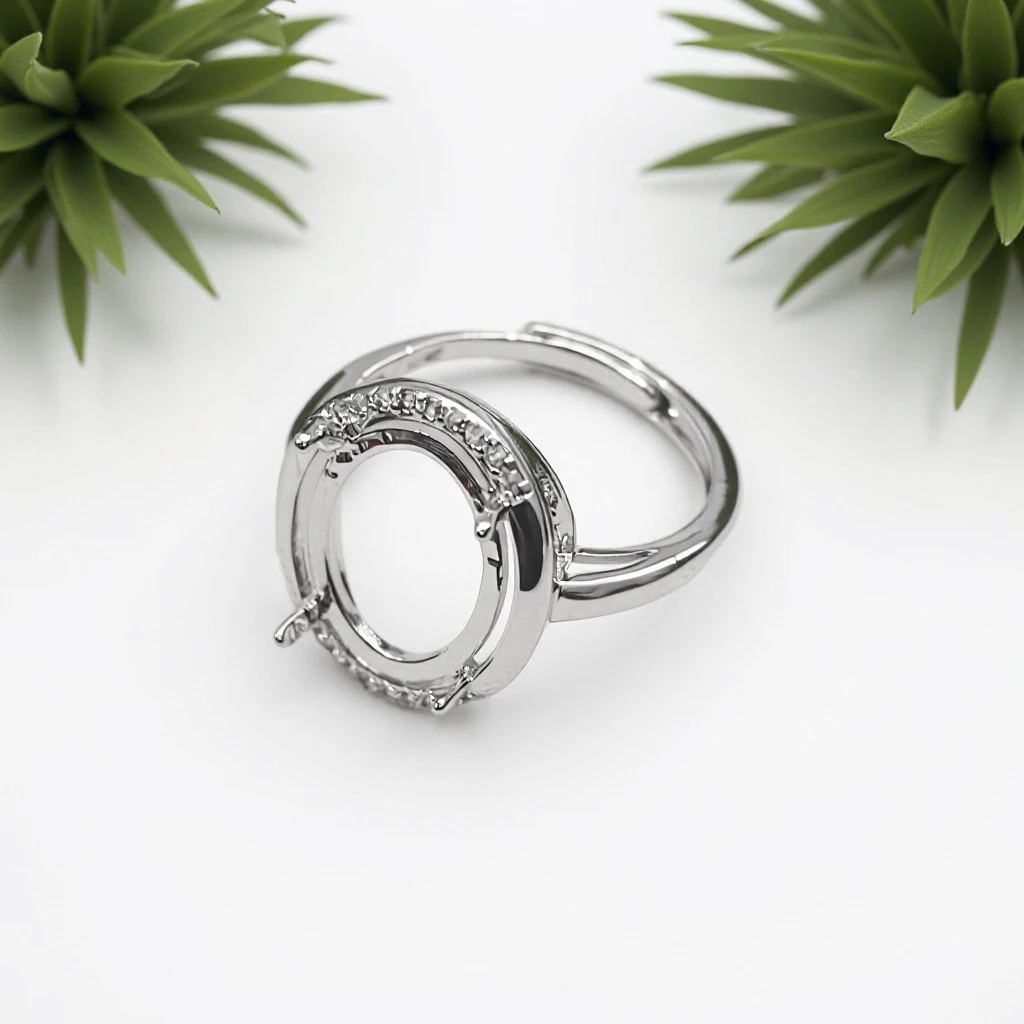 

2Pc 4 Claws 10x14mm Oval Prong Semi Mounting Ring Components Setting Brass Adjustable Ring Blank For DIY Jewelry Making Findings