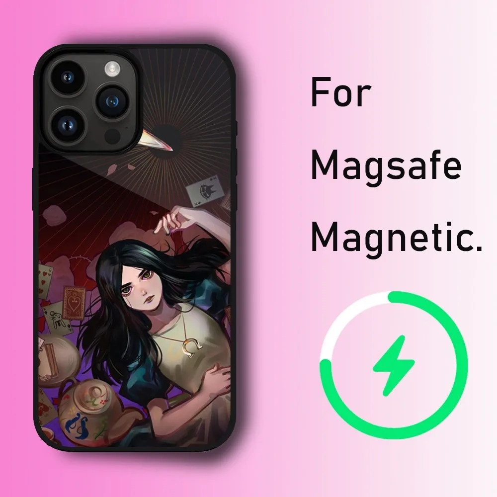 Game Alice Madness Returns Phone Case For iPhone 11 12 13 14 15 Max Plus Pro Wireless Magnetic Magsafe Charging Shell