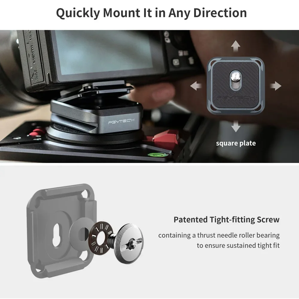 PGYTECH Arca-Type Quick Release Clamp & Plate Adapter Camera Mount for Sony/Nikon//DJI Quick Setup Mount with Tripods Adapter