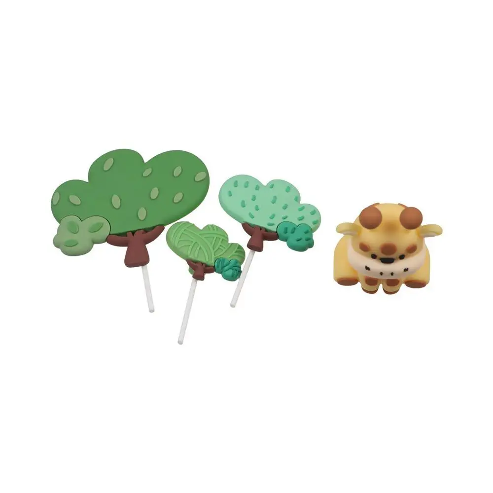 

3D Animal Theme Cake Topper Soft Rubber Elephant Giraffe Lion Monkey Tiger Cake Topper Cute Cake Decoration Baby Shower Decor