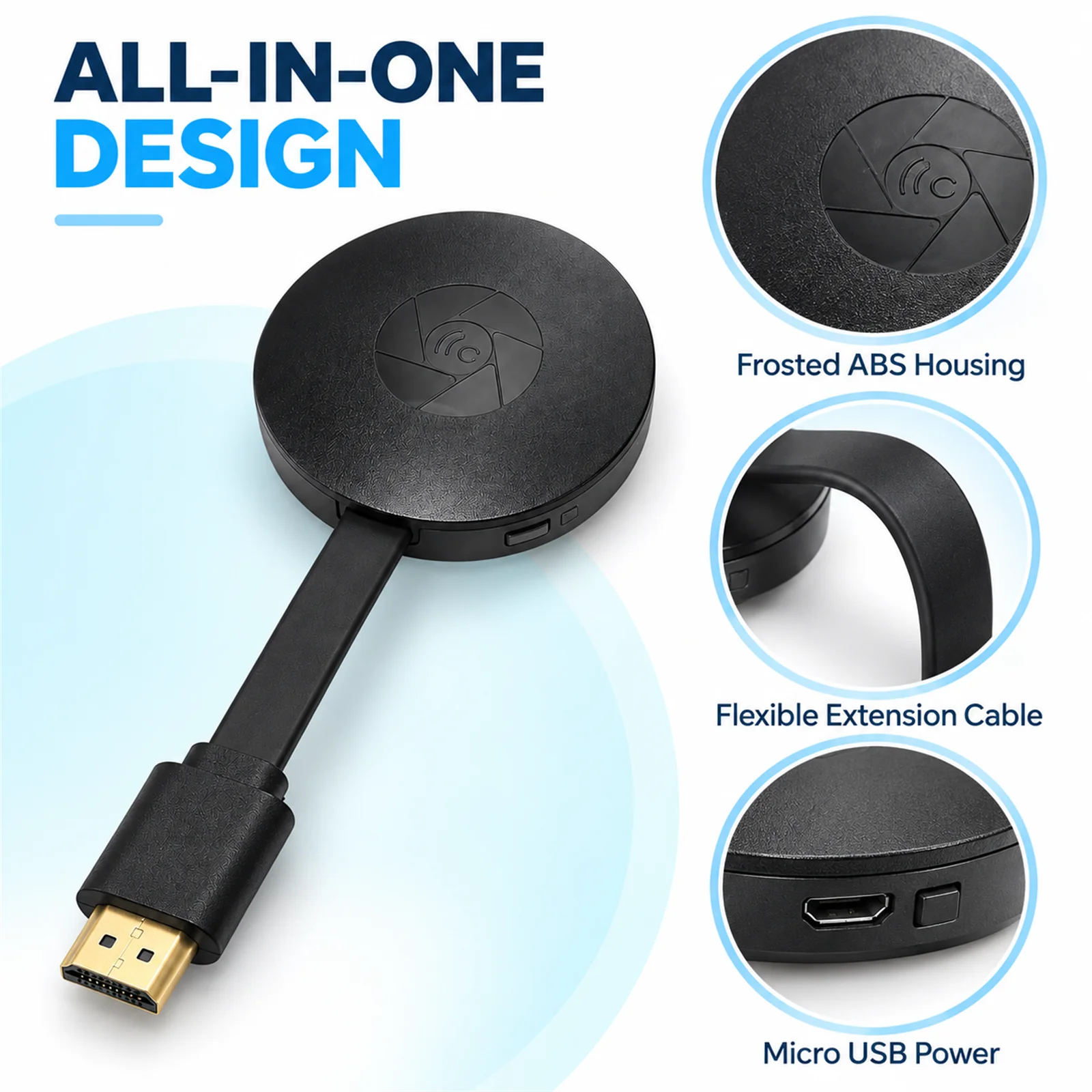 FUSHCAI Wireless HDMI Display Adapter, WiFi Screen Mirroring Receiver Full HD 1080P