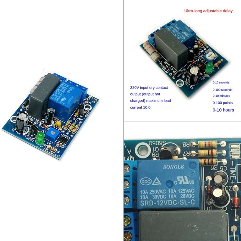 FULL-AC 220V Adjustable Timer Delay Switch Turn On/Off Time Relay Module New