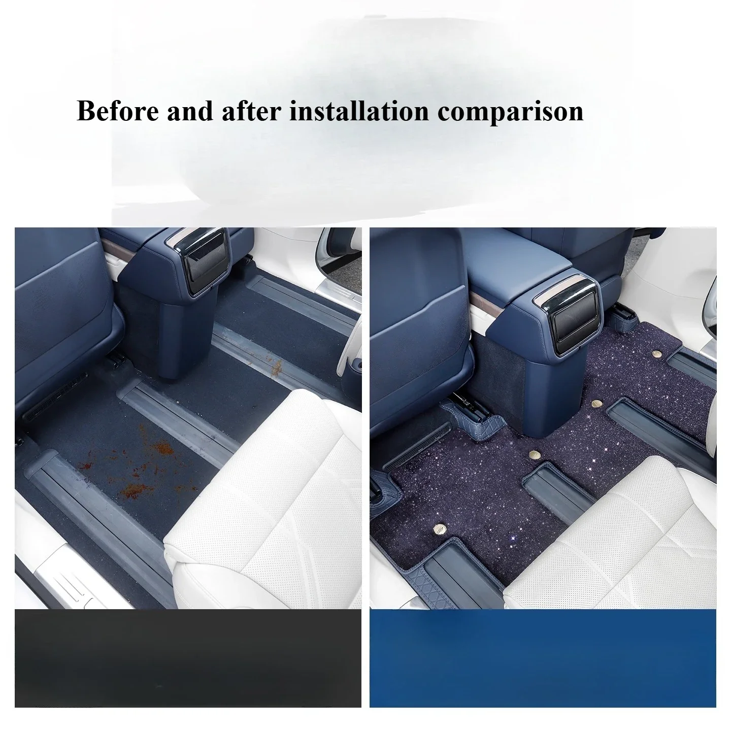 For Zeekr 9X Double layered with starry sky carpet silk ring foot pad waterproof and environmentally friendly carpet