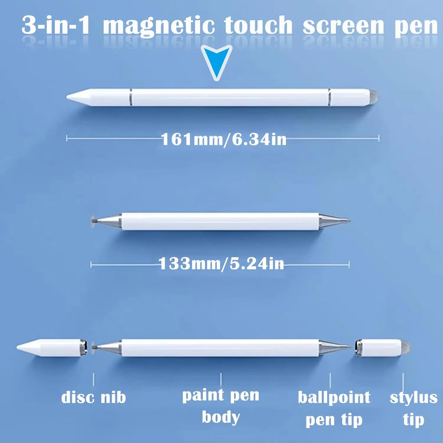

3-in-1 Magnetic Stylus Pens for Touch Screen, Compatible with iPhone/iPad/Pro/Mini/Air/Samsung/Tablet and Other Touch Screens