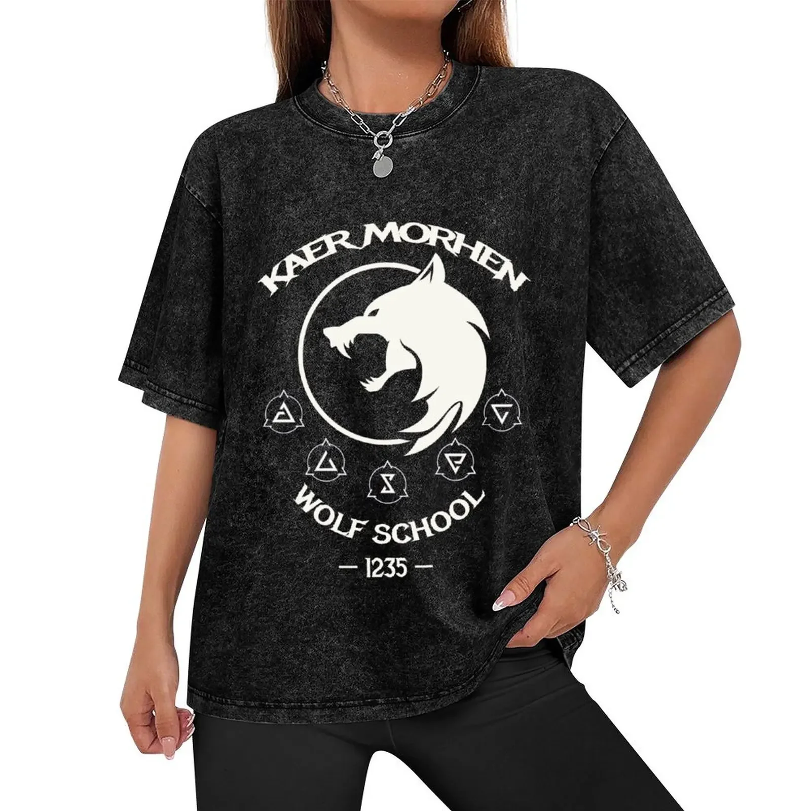 KAER MORHEN WOLF SCHOOL T-Shirt customizeds quick drying korean fashion t shirts for men cotton