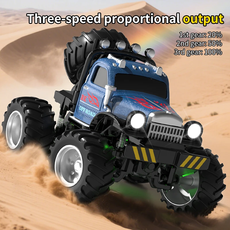 Mini RC Car 1/64 Alloy Remote Control Monster Truck with Trailer Q223 2.4G & APP RC Vehicle Model Desktop Car Toys Gift
