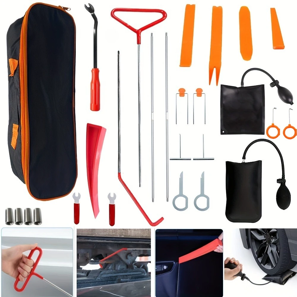 مجموعة أدوات إصلاح السيارات الجديدة المصنوعة من الفولاذ المقاوم للصدأ وسحب دبوس العجلة المتنوعة، أدوات إصلاح دنت، أداة خطاف لمسافات طويلة، خطاف سحب J-Hook
