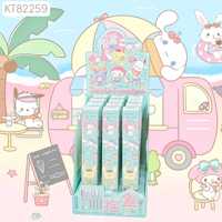 12pcs Sanrio Family Press Neutral Pen Cartoon Kuromi Melody 0.5mm Erasable Blue Gel Pen Writing Pen Student Stationery Gift