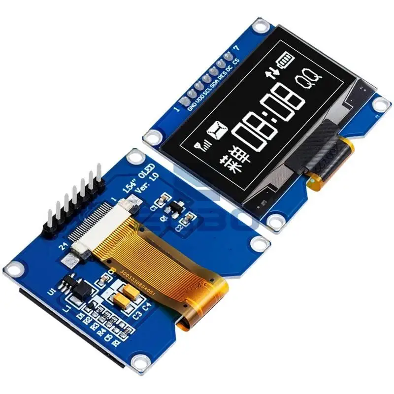TERFACT ROBOT 1.54 inch 7PIN White Blue OLED Screen Module SSD1309/CH1116G Drive IC  SPI Interface 128*64