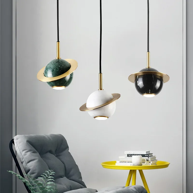 

Modern Marble Pendant Lamp Netural Stone Hanging Chandelier Light Fixture for Restaurant Bar Bedroom Dining Room
