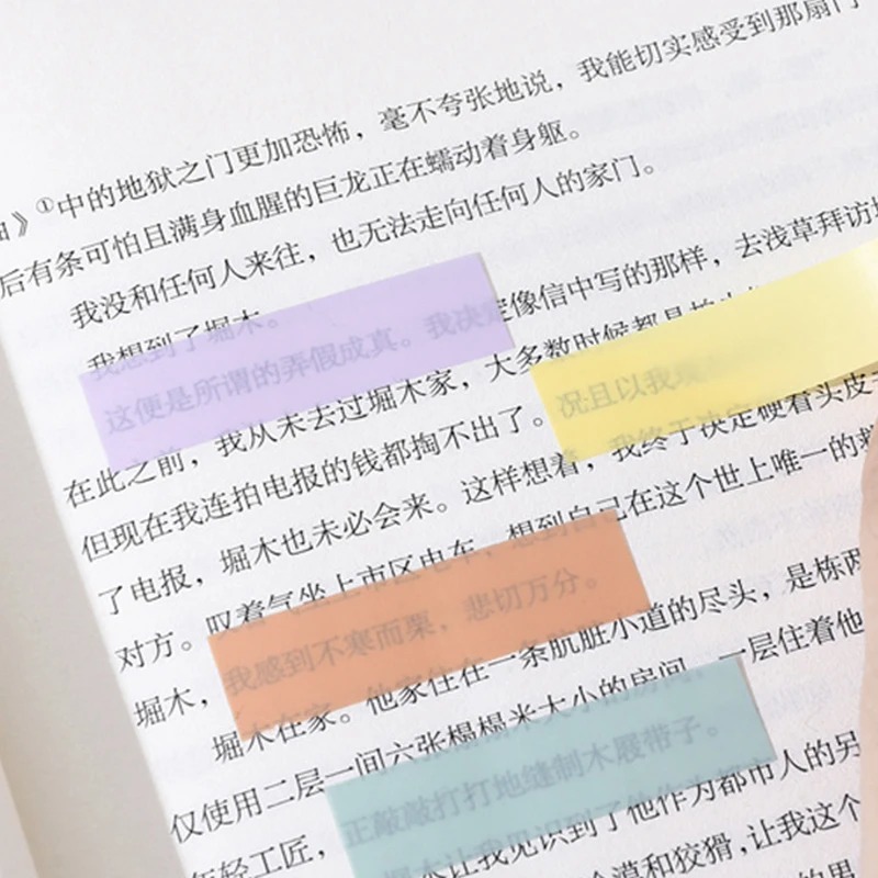 100 시트 컬러 투명 방수 느슨한 잎 라벨 스티커 메모 인덱스 탭 스트립, 학교 사무실 학교 문구 용품