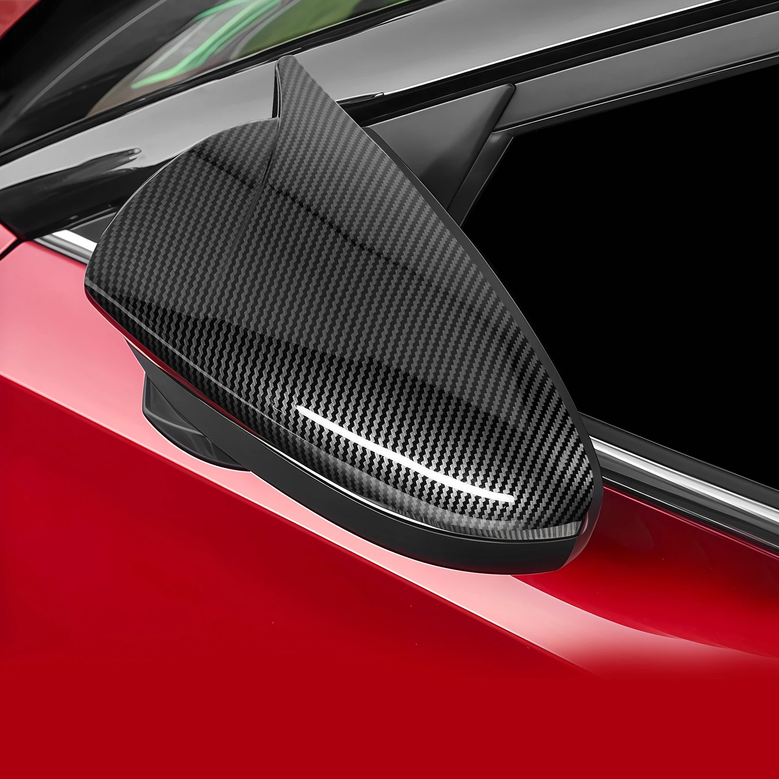 Auto Horn Style Rearview Mirror Cover Wing Cap Exterior Rear View Case For Hyundai I20 N i20N Line 2020-2024