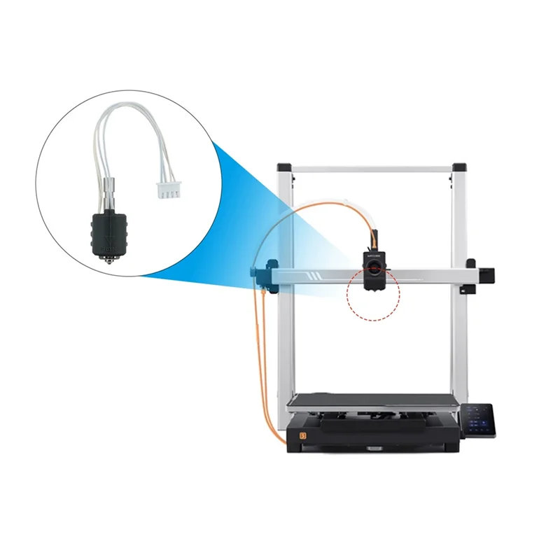 

K3M Hotend 2 шт. для Anycubic Kobra 3 Max Hotend встроенная насадка из закаленной стали термистор нагревательный компонент 0,8 мм