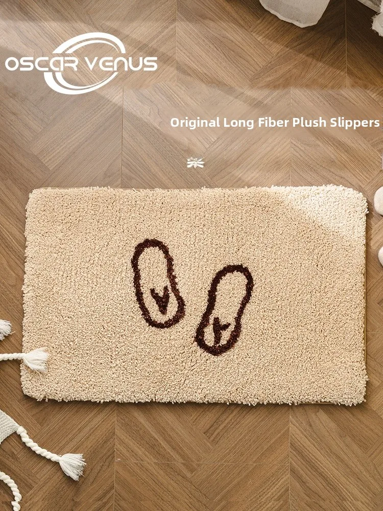 Cloud Soft Flocking Floor Mat Bathroom Absorbent Non-Slip Mat Wet And Dry Separation Bedroom Vacuum Cleanable Machine Washable