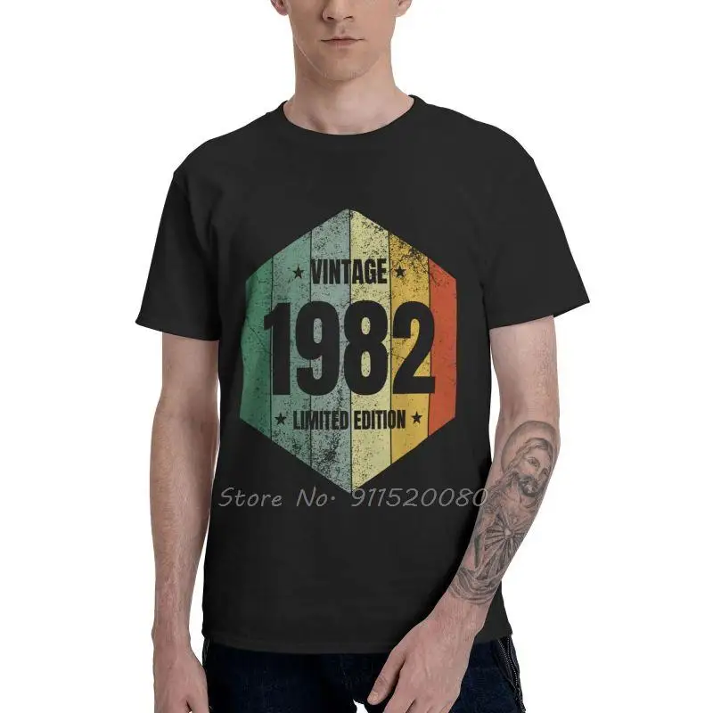 Vintage Legends Are Born In 1982 T-shirt Fashion Cotton T Shirt Birthday Gift Men's Clothing Oversized Unisex Tops Streetwear