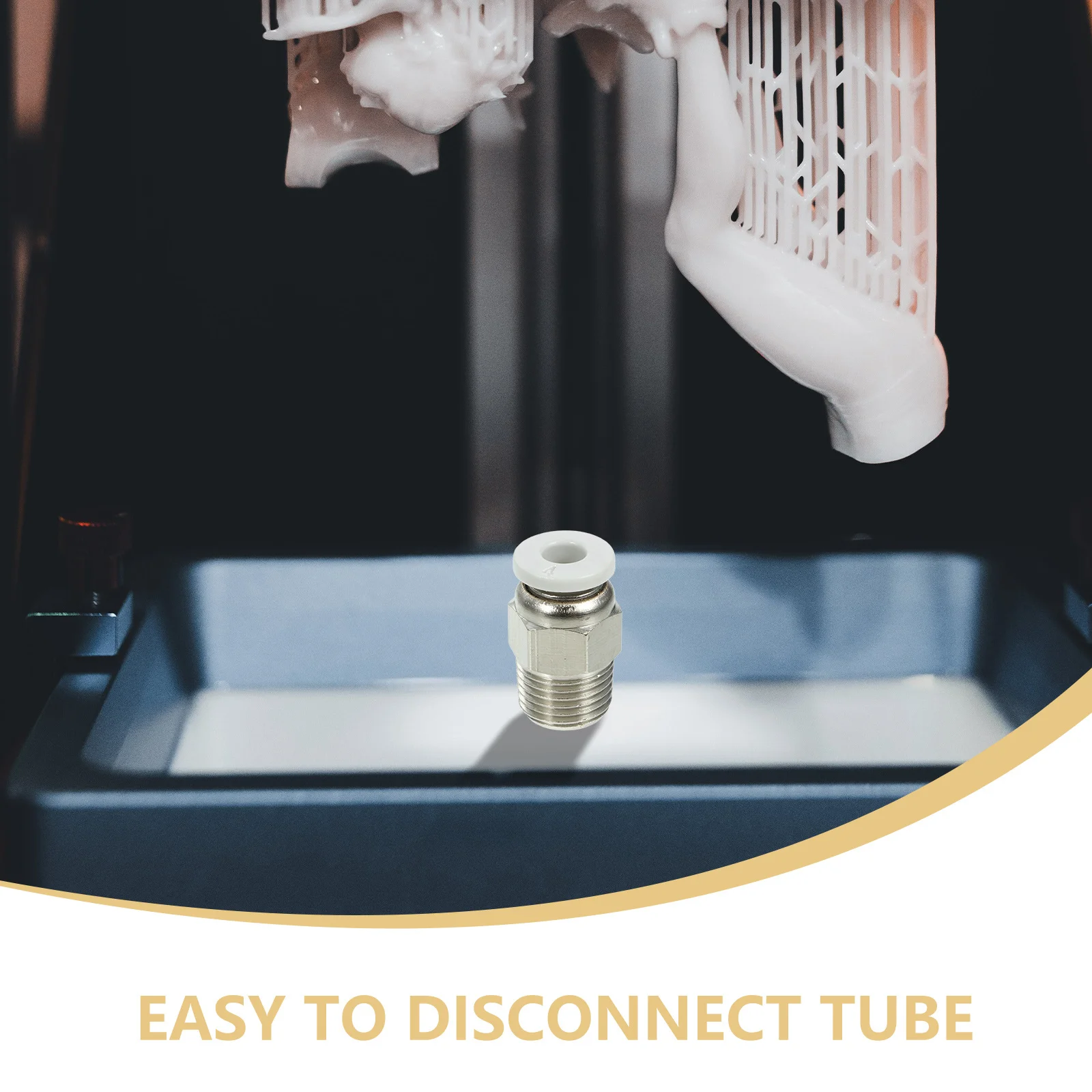 

10Pcs 3D Printer Connector Metal Tube Connector Tight Quick Release Fitting Tube Adapter for Metal Extruder