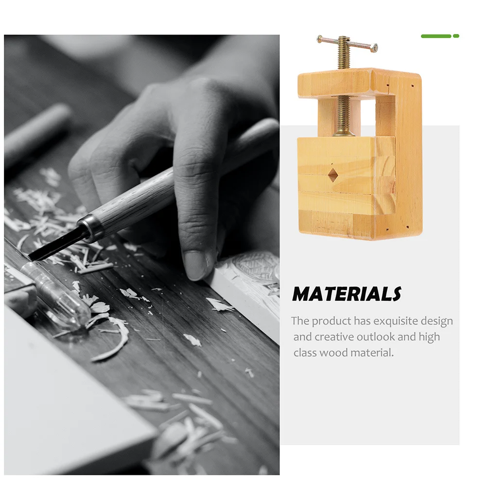 

2Pcs Wooden Carving Clamp Seal Stone Bed Solid Wood Vise for DIY Seal Stamp Engraving Carving Tool Professional Handcraft Use