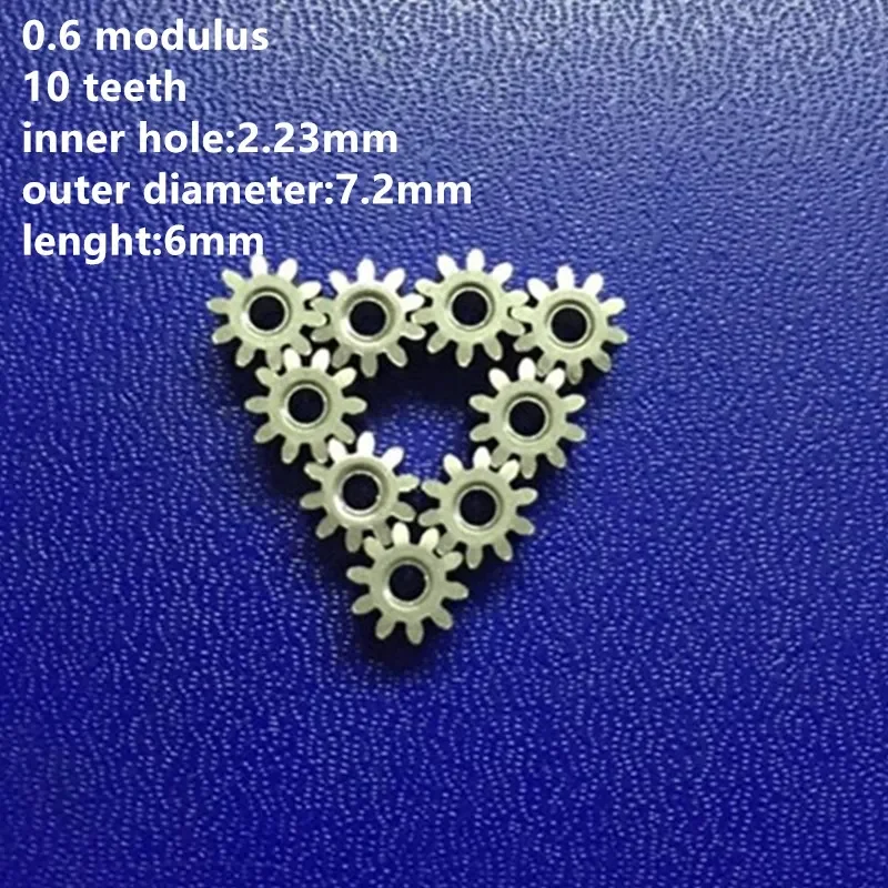 10pcs/lot 0.6 Modulus 10 Teeth Iron Base Small Gear Bore 2.23mm for Machine Parts