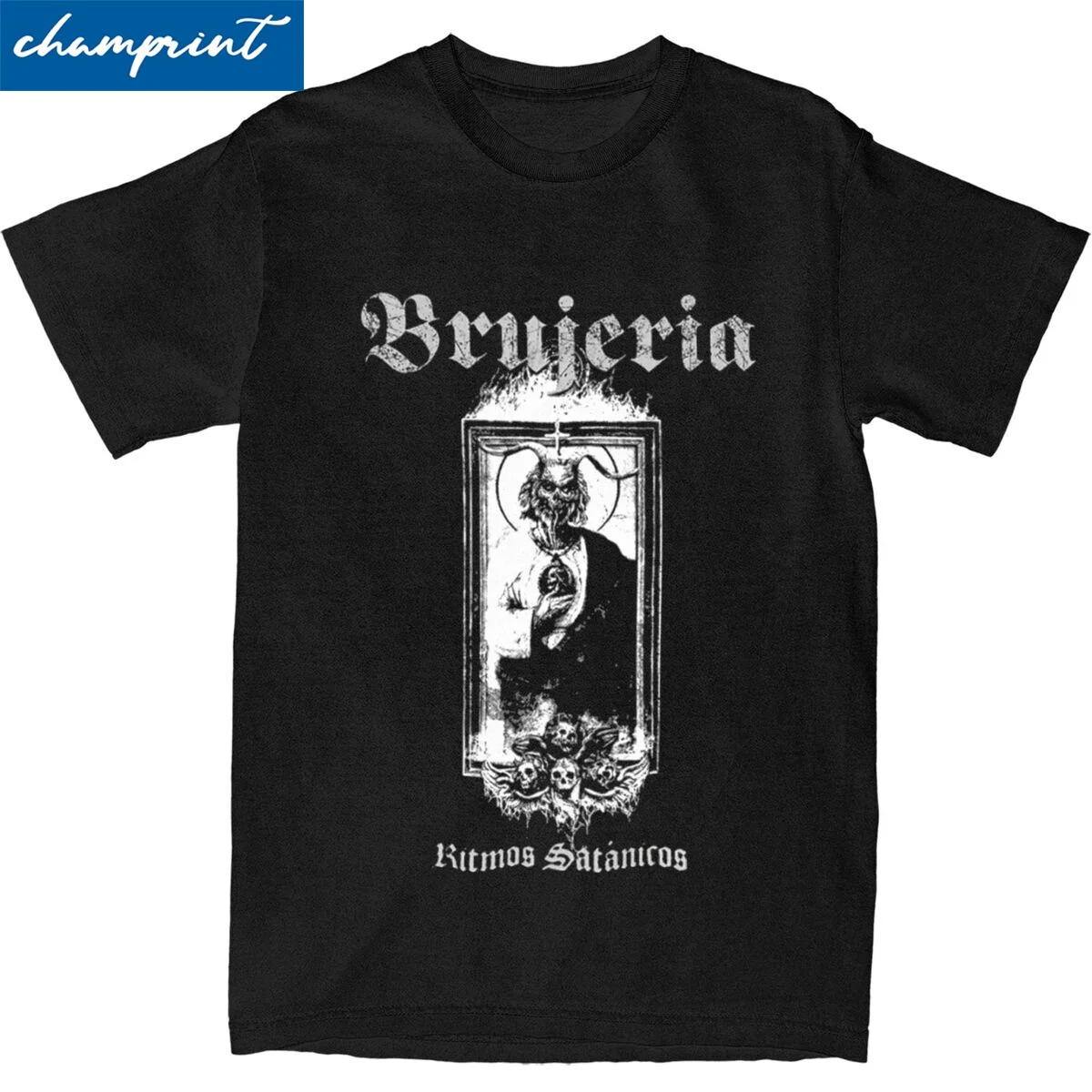 Brujeria Metal Music Band Tshirts Men 100%Cotton Tops Shirts Kawaii O-neck Short Sleeve