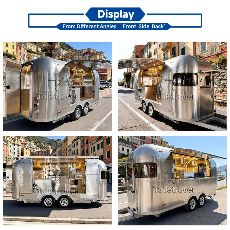 Street Food Trailer Fried Chicken Remorque Food Truck Ce Doner Kebab Commercial Food Track Trailer with Full Kitchen Equipment