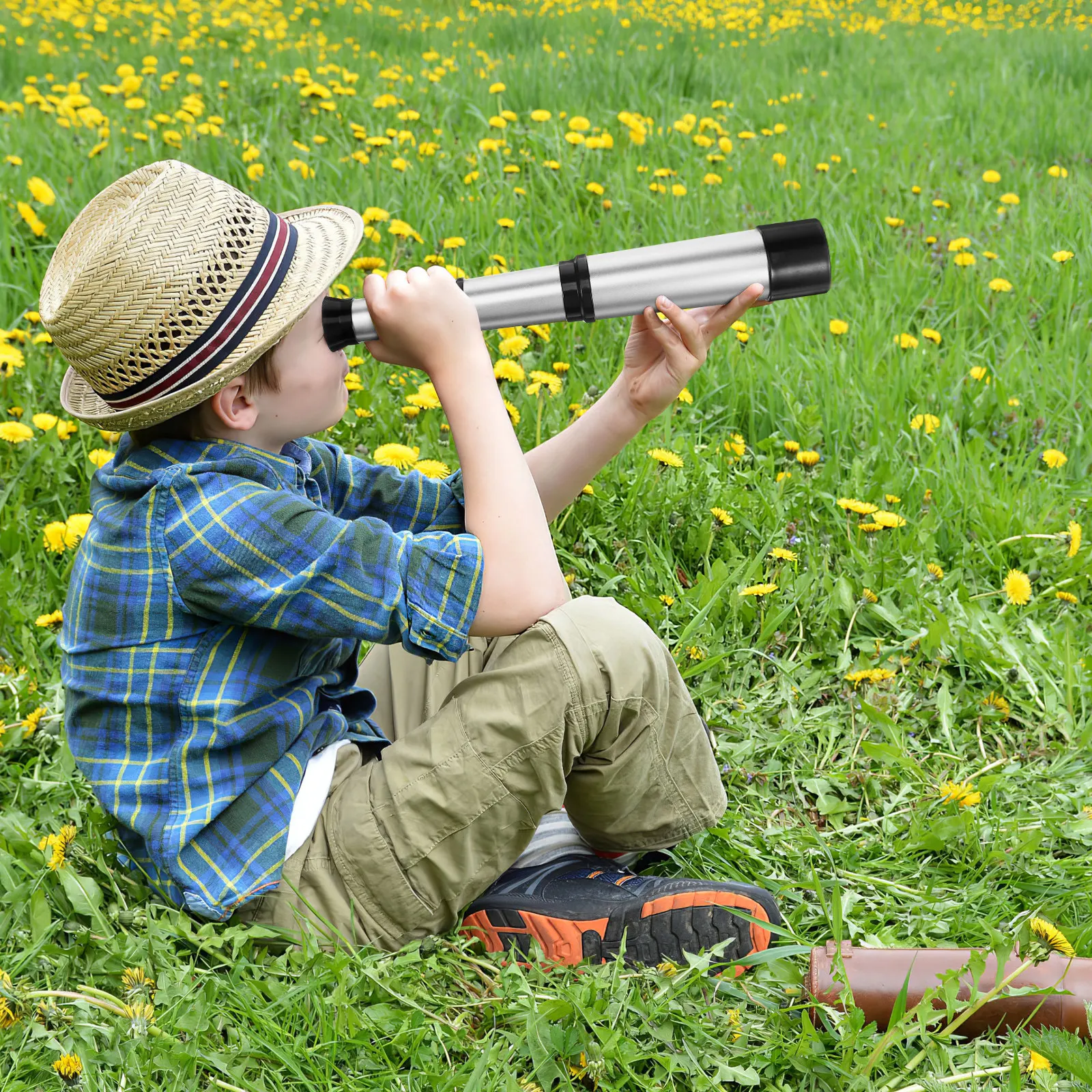 Retractable Single-Tube Telescope for Kids Students Science Experiment Learning Tool Educational Outdoor Nature Exploration