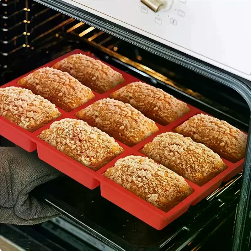 (9-Cavity Silicone Mini Loaf Pan For Baking Cake, Bread, Meatloaf, Cornbread, Brownie, Muffin, Soap, Non-Stick Easy Clean)