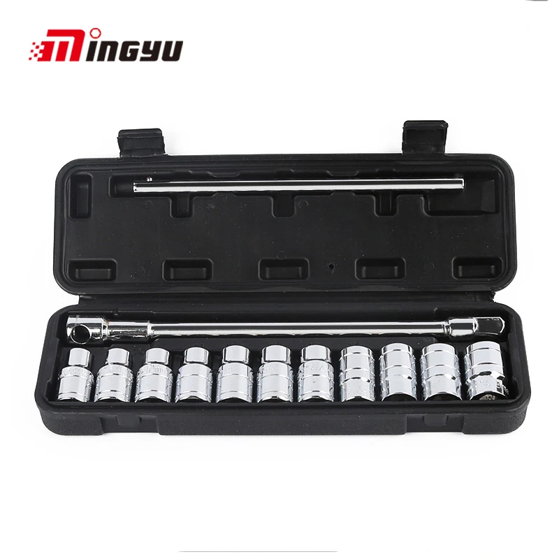 13pcs 1/2 inch Drive Socket Set With Handle 8-19mm Sleeves T type Wrench Allen key Kit Combo Auto Hand Tool Repairing Tools