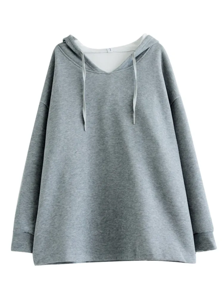 Oversized Gebreide Herfst Capuchon V-hals Trui Vrouwen Losse Casual Modis Dames Truien Lange Mouw Vrouw Truien Tops