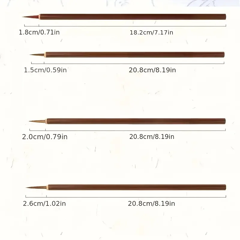 Fine Line Art Brushes, Handmade, Chinese Calligraphy and Precision Designed Digital Painting Brushes