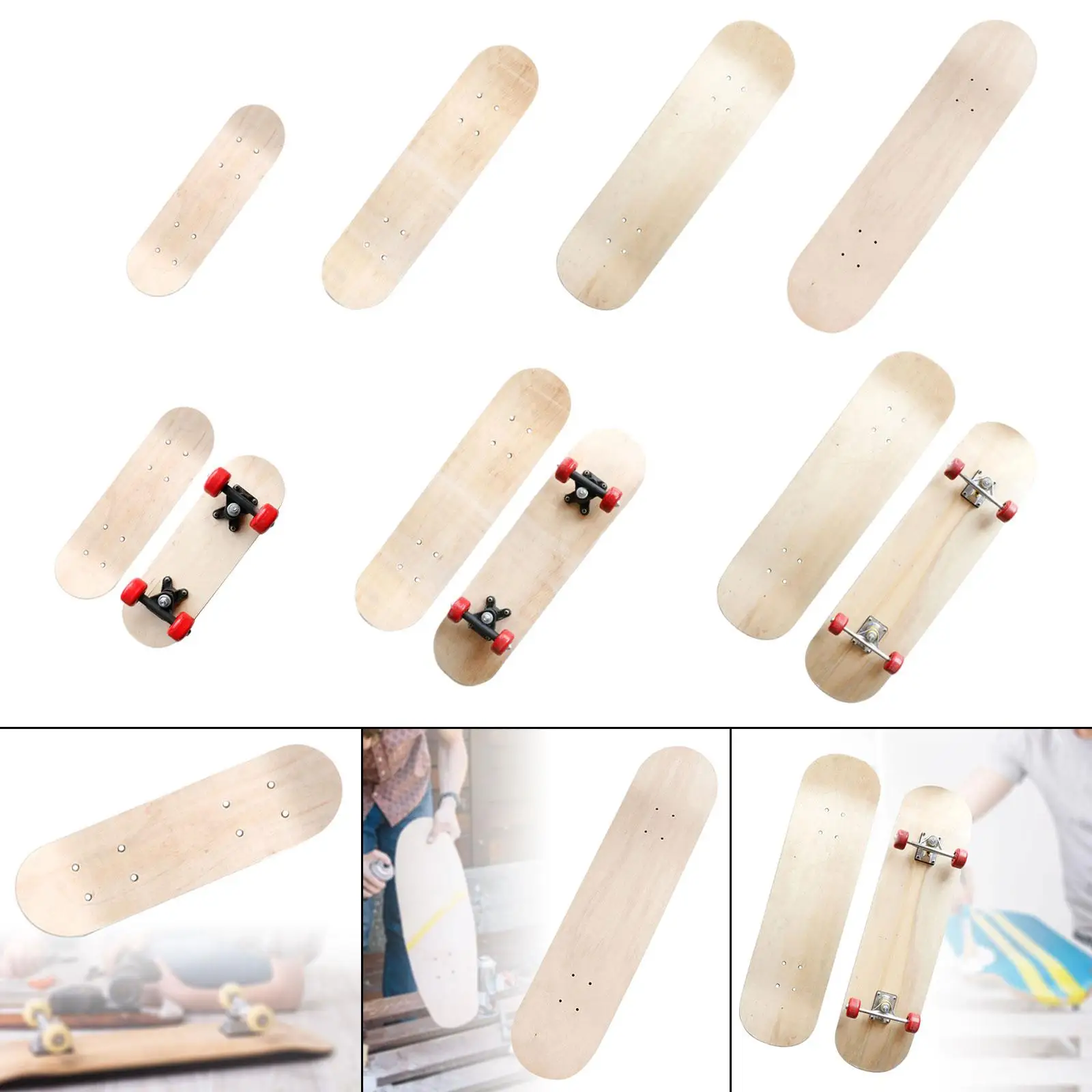 Skateboard Deck Made of Wood, Blank Longboard Deck, Skateboard Accessories for Boys, Girls And Kids