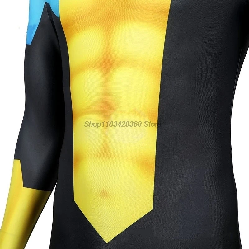 Anime Cartoon Invincible Mark Grayson Cosplay Men Costume Male Superhero Roleplay Fantasia Man Halloween Carnival Cloth Disguise