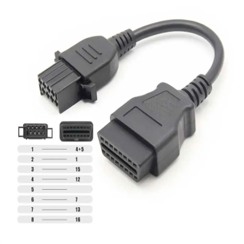 For Volvo 8pin Truck Heavy Duty OBD Adapter Connectors OBD 2 OBDII Scanner For VOLVO Vocom 88890300 OBD2 8 Pin 16 Pin Cable