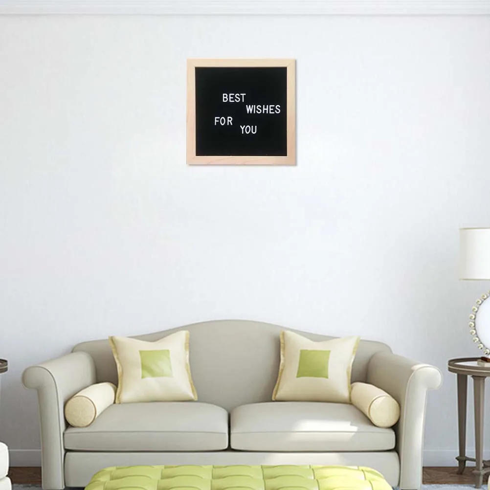 Black Felt Letter Board Message Set Eva Cloth Wood Decorative Board for Home Office Photo Prop Customizable Design Sign