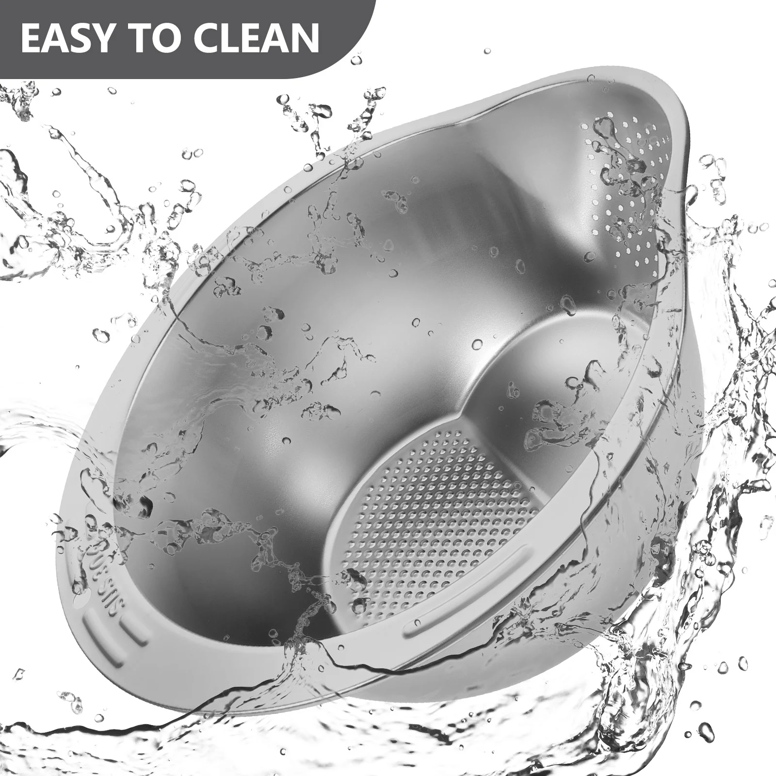 

Kitchen Stainless Steel Basin Large Vegetable Fruit Holder Anti-Rust Smooth Surface Easy Clean Multifunctional