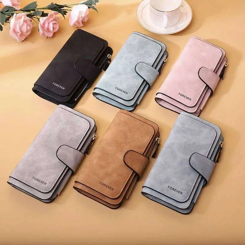 Long Women's Wallet Buckle Multiple Card Slots Mobile Phone Bag Hand-held Bag Card Holders High Quality