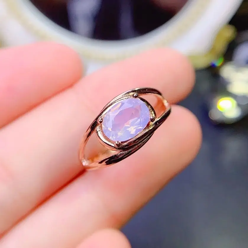 Oval Cut 6x8mm Lavender Amethyst Ring 925 Sterling Silver Natural Lavender Amethyst Engagement Ring