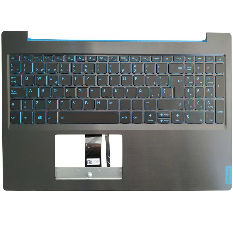 Imagem -02 - Backlit us Espanhol Teclado Russo para Lenovo Ideapad L34015 L340-15irh com Tampa Superior Luz de Fundo Azul Novo