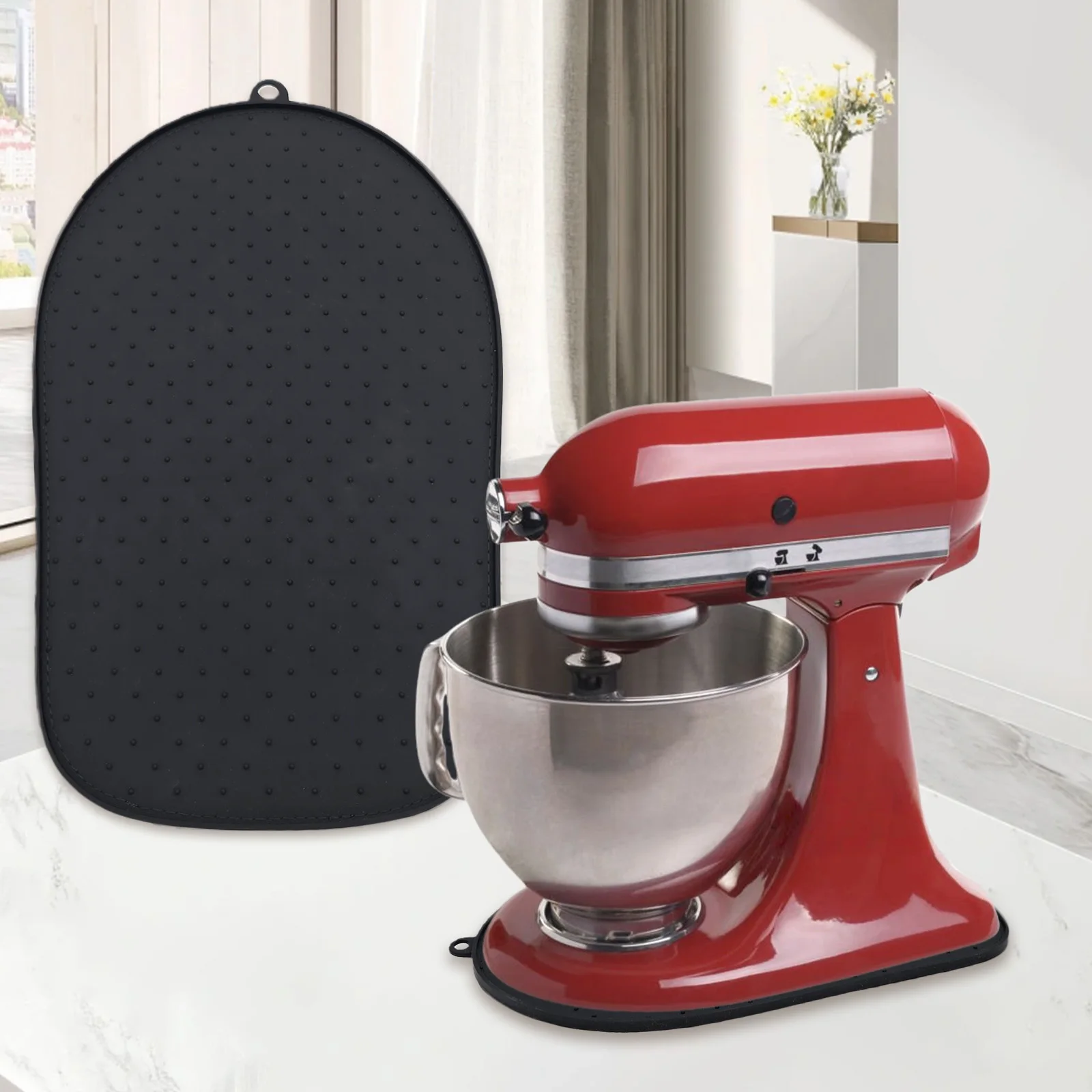Alfombrilla deslizante para procesador de alimentos KitchenAid: base antideslizante y base protectora para Artisan Series 4.3L-4.8L (5K45SS, 5KSM125)