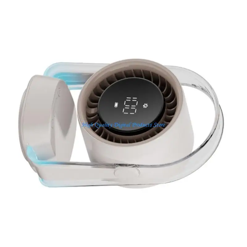 U2JE Auto Swivels Ventilador recargable Azul Night Light 3500mAh Batería tranquila ventilador USB