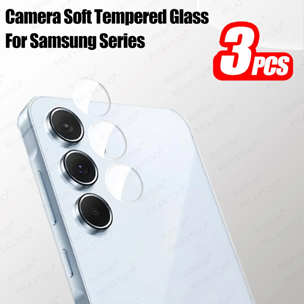 3 Set Tempered Glass Camera Protector for Samsung Galaxy S24 Ultra Plus A55 A35 A25 A15 4G Z Flip 6 Fold 6 5G HD Phone Lens Film