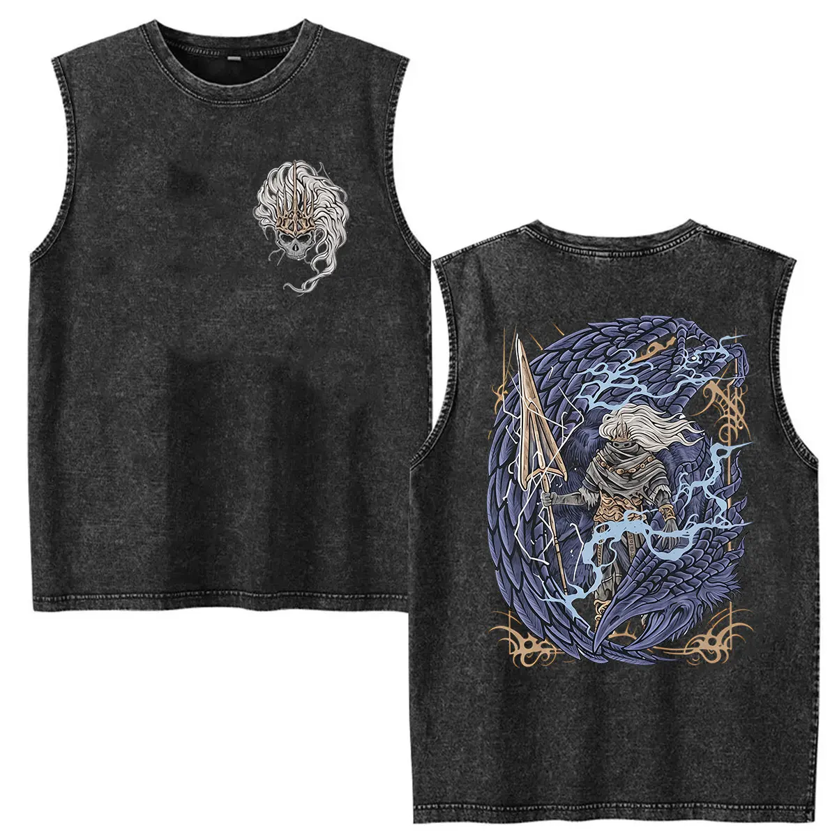 2026 Game Dark Souls Praise The Sun Washed Vest T Shirt Men's Summer Fashion Vintage Oversized T-shirt Tank Top 100% Cotton Tees view 6