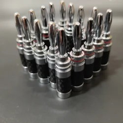 QED Banana Plug No Welding screw crimp Carbon Fiber Rhodium Plated Connector HIFI Audio Speaker Cable dedicated plug terminal