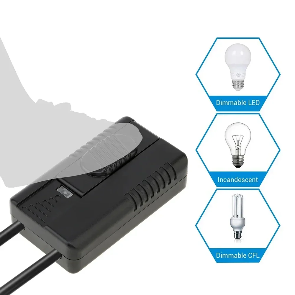 مفتاح باهتة يعمل بالقدم، مجموعة كاملة، مفتاح تحكم منزلق مضمن، مصباح أرضي، مصباح LED، لمبة متوهجة، وحدة تحكم يعتم LED