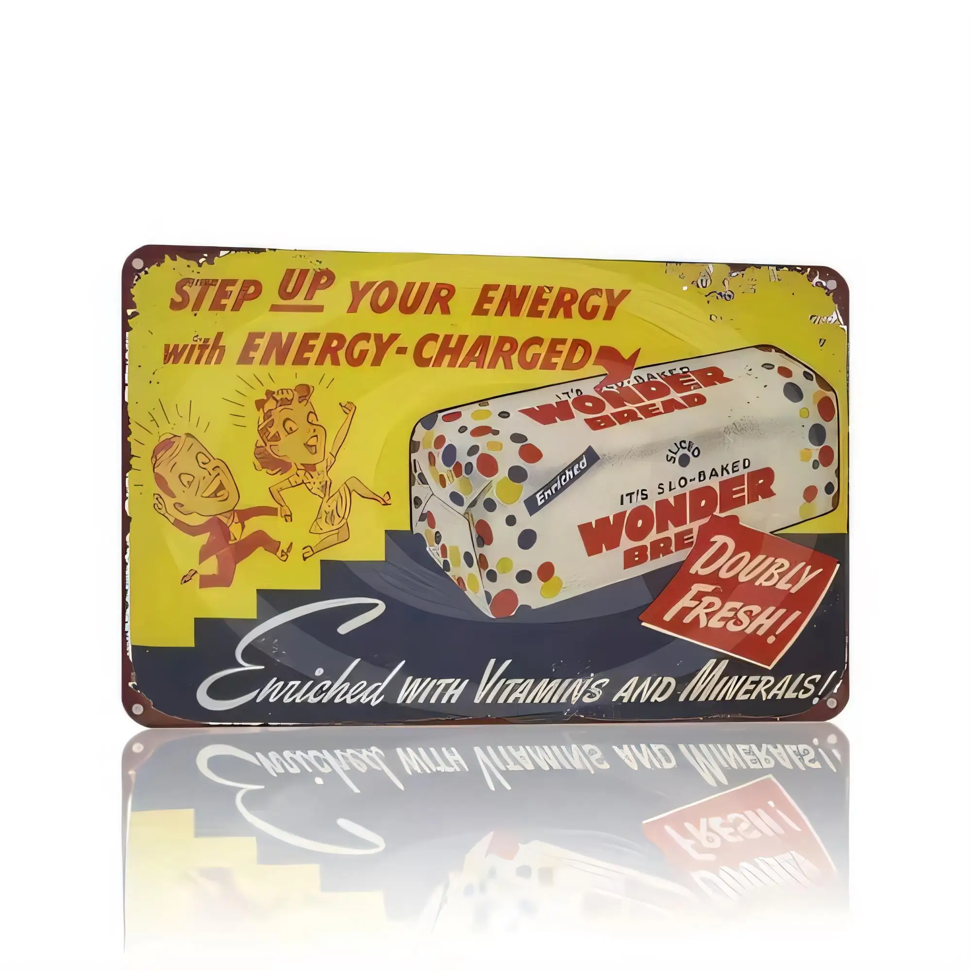 Tin Sign Step Up Your Energy With Energy Charged Sports Drink Vintage Metal Wall Art Decor for Bar Garage Gym Man Cave Retro Rus